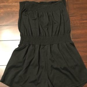 Solid black romper